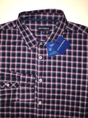Men's Jack Maverick Long Sleeve Button Front Shirt-Size: XL
